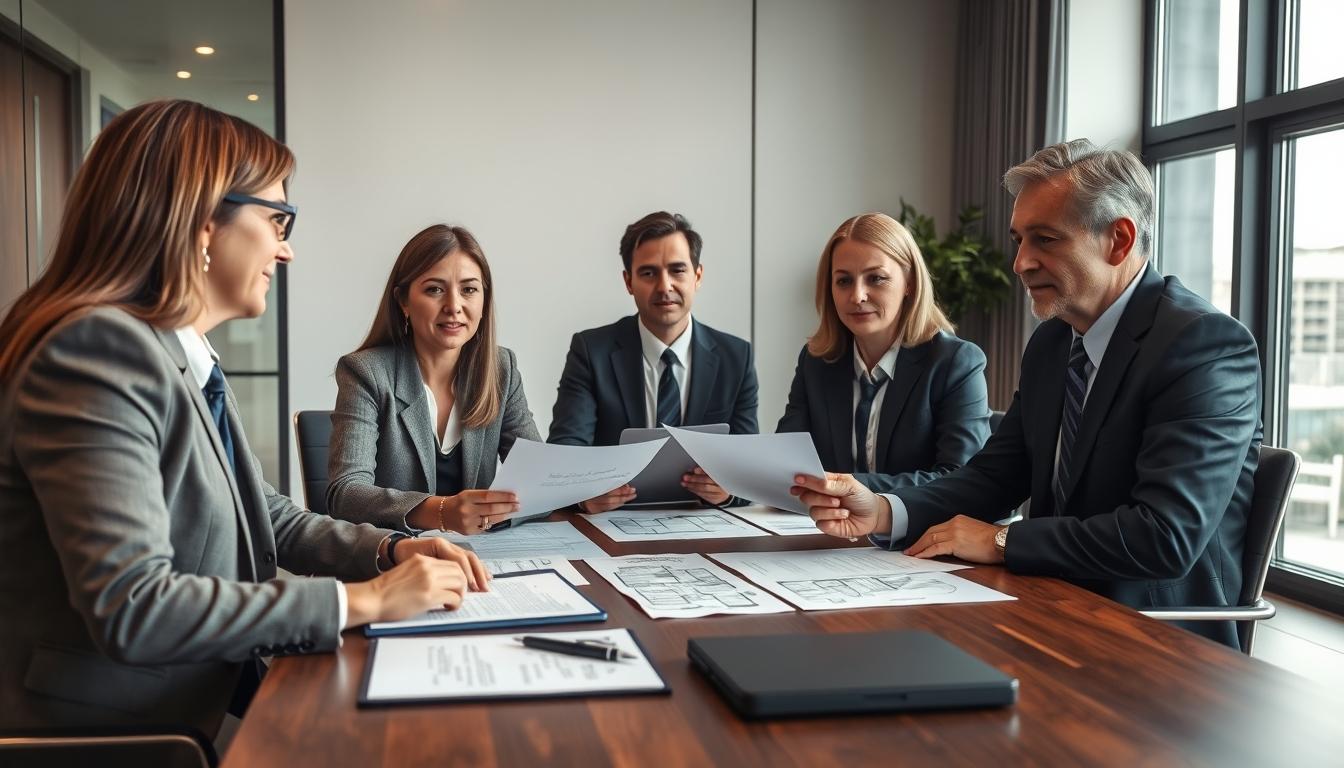 Family reviewing legal documents